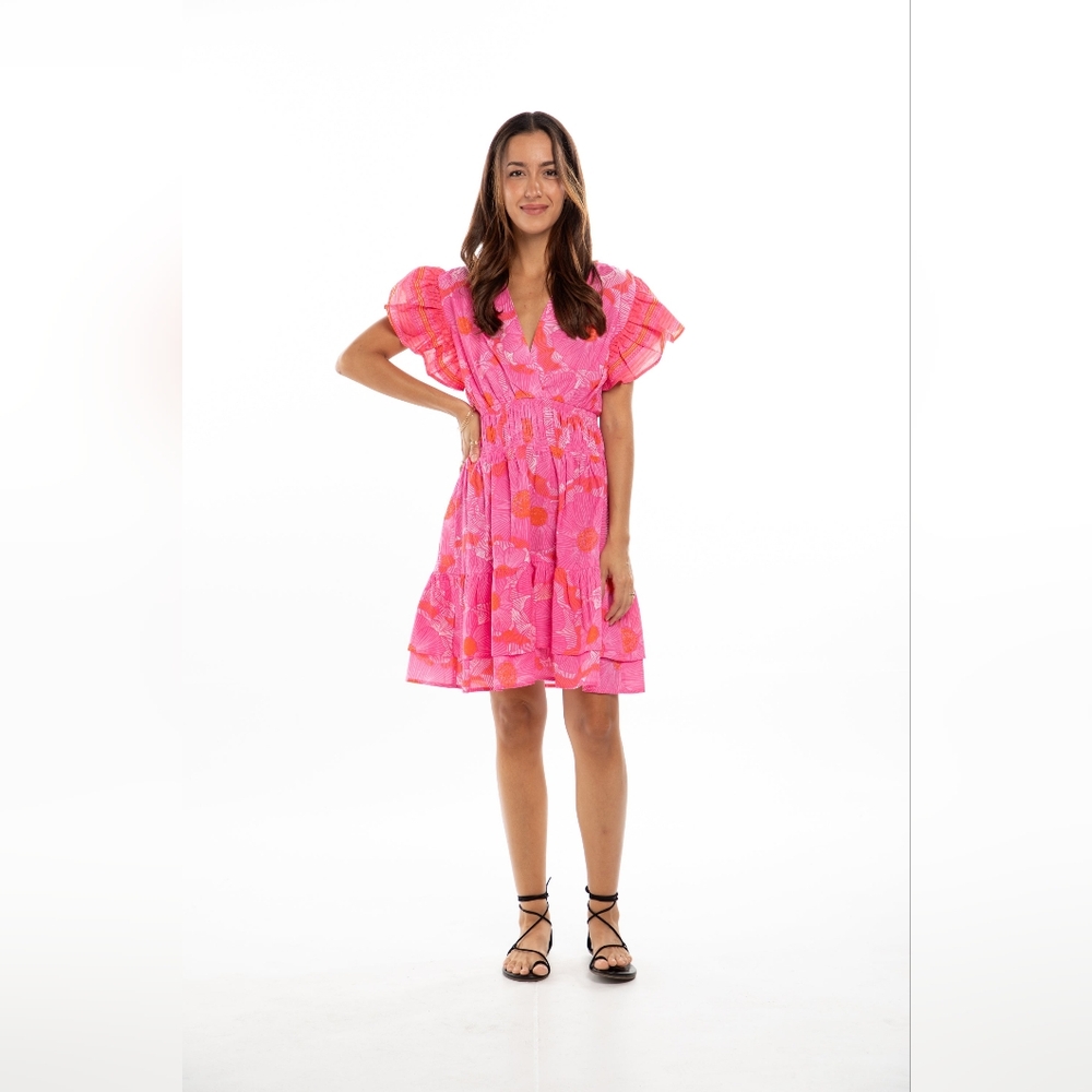 Bindu Milla Fuschia Floral Dress Size Small - Picture 3 of 15